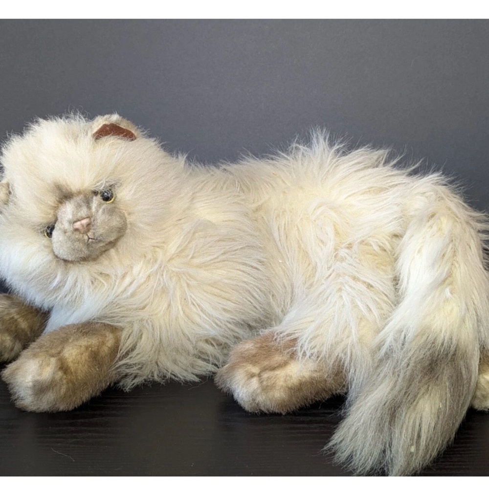 New yomiko Cream and Brown Plush Cat Stuffed Animal